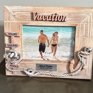 Vacation Nautical Rope Photo Frame - Isle of Palms Sand Finish